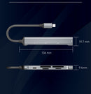 NÖRDIC Lightning Card Reader 4 Slot SD, MicroSD, MS, M2 1xUSB-A 3.0 1xLightning charging UHS-I
