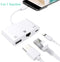 NÖRDIC Lightning adapter 1 to 3 ports 1x USB3.1 1x RJ45 10/100Mbps 1x Lightning for charging