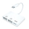 NÖRDIC Lightning adapter 1 to 3 ports 2xUSB A port and 1x Lightning port for charging
