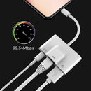 NÖRDIC Lightning adapter 1 to 3 USB3,1 ports 1x 1x RJ45 10 / 100Mbps 1x Lightning for charging