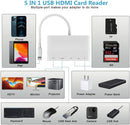 NÖRDIC Lightning adapter 1 to 5 ports 1xHDMI 1x 3.1 1x USB A Lightning for charging 1xTF and 1xSD card reader