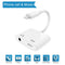 NÖRDIC Lightning adapter 1xaudio 3.5mm and 1x Lightning for charging