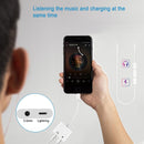 NÖRDIC Lightning adapter to 1x Lightning and 1xljud 3.5mm white 10cm cable
