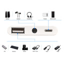 NÖRDIC Lightning adapter to 1xUSB A 1x3,5mm audio and 1x Lightning White 10cm cable