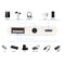 NÖRDIC Lightning adapter to 1xUSB A 1x3,5mm audio and 1x Lightning White 10cm cable