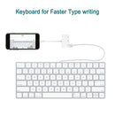 NÖRDIC Lightning adapter to 1xUSB A 1x3,5mm audio and 1x Lightning White 10cm cable
