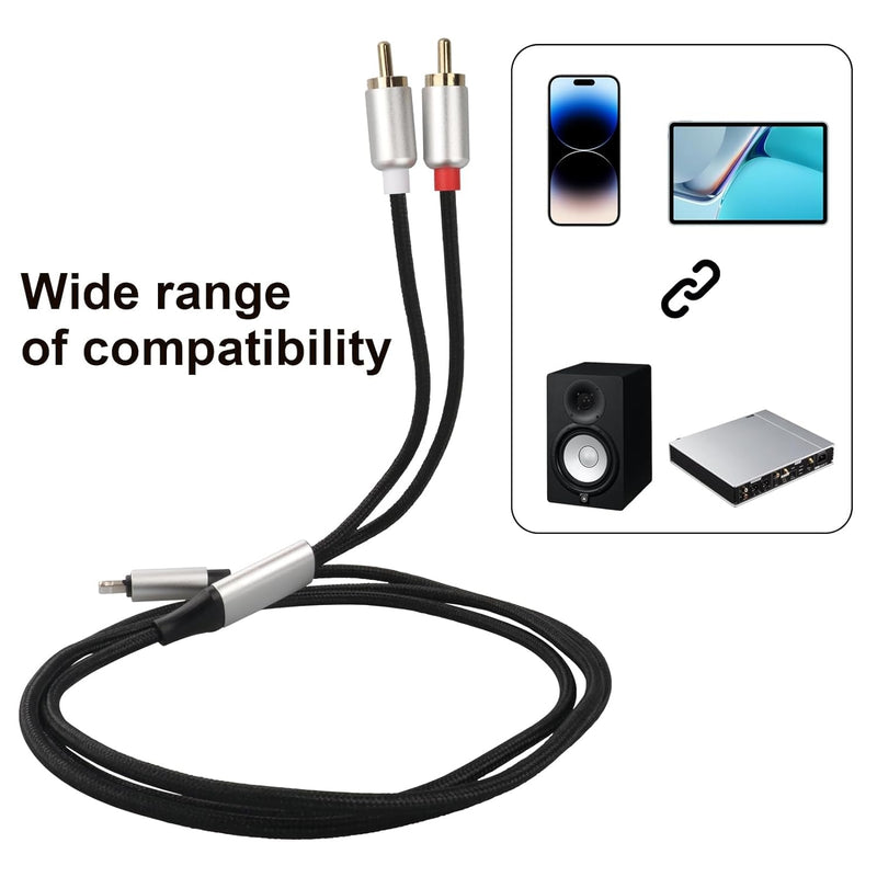 NÖRDIC Lightning (not MFI) to RCA audio cable 2m