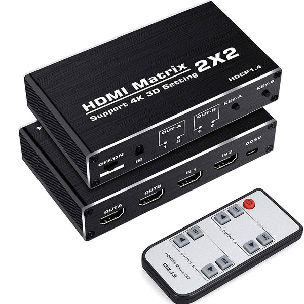 NÖRDIC Matrix HDMI switch 2 to 2 HDMI 2.0 4K 60Hz HDCP1.4 3D YUV 4: 2: 0