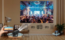 NÖRDIC Mini Portable Projector – 720p HD Support, Android 11, WiFi 6, BT 5.0, 180° Rotation, Home Theater Projector