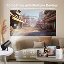 NÖRDIC Mini Portable Projector – 720p HD Support, Android 11, WiFi 6, BT 5.0, 180° Rotation, Home Theater Projector