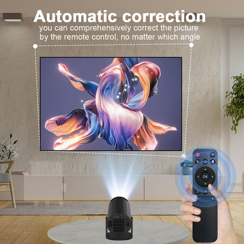 NÖRDIC Mini Portable Projector – 720p HD Support, Android 11, WiFi 6, BT 5.0, 180° Rotation, Home Theater Projector