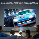 NÖRDIC Mini Portable Projector – 720p HD Support, Android 11, WiFi 6, BT 5.0, 180° Rotation, Home Theater Projector