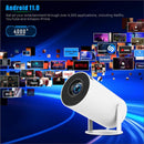 NÖRDIC Mini Portable Projector – 720p HD Support, Android 11, WiFi 6, BT 5.0, 180° Rotation, Home Theater Projector