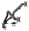 NÖRDIC Monitor arm table mount for dual monitors, 17"-27", aluminum and steel, black, screen mount
