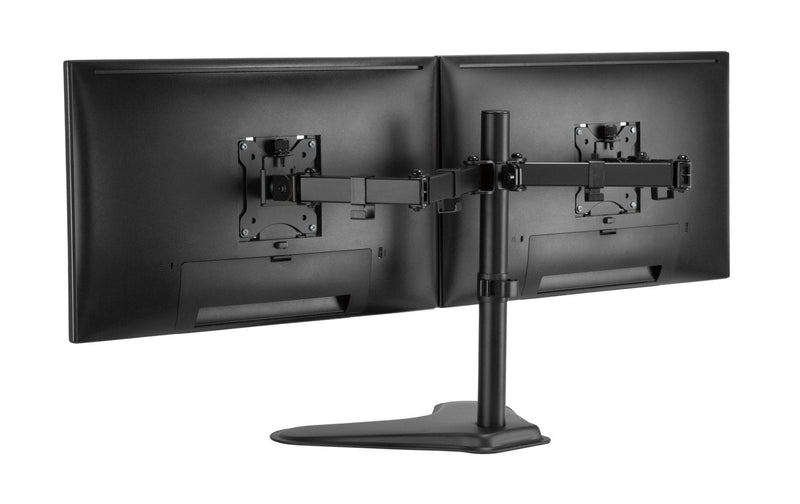 NÖRDIC Monitor arm table stand in steel for dual screens 17-32 inches, tiltable and swivel black screen mount