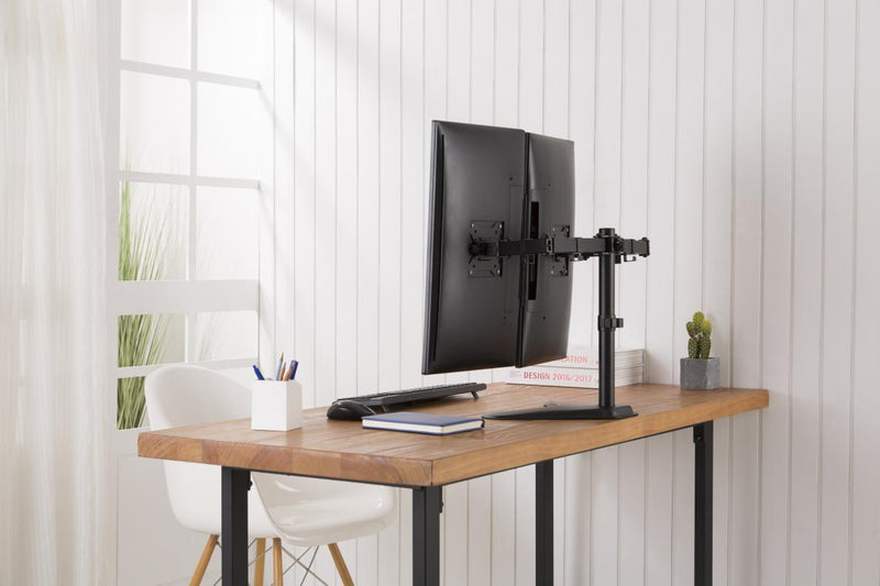NÖRDIC Monitor arm table stand in steel for dual screens 17-32 inches, tiltable and swivel black screen mount
