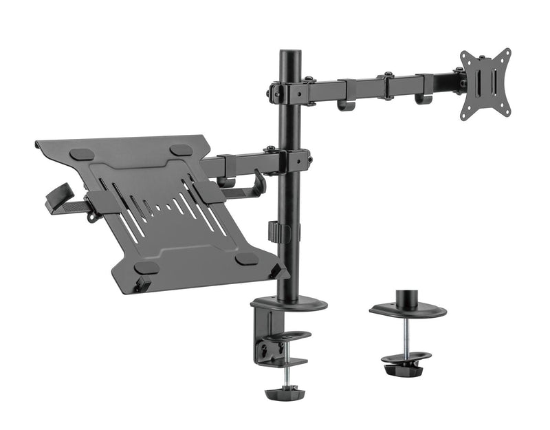 NÖRDIC Monitorarm och bärbar datorhållare monitor 13-27" 8kg bärbar 15,6" monitorfäste