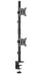NÖRDIC Monitor arm table mount in steel for dual monitors 17-32 inches, tiltable, rotatable and swivel, black, monitor mount