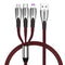 NÖRDIC Multi-charger cable 1 to 3 USB-A to USB-C, Non MFI Lightning and Micro USB 1m Max 2.4A