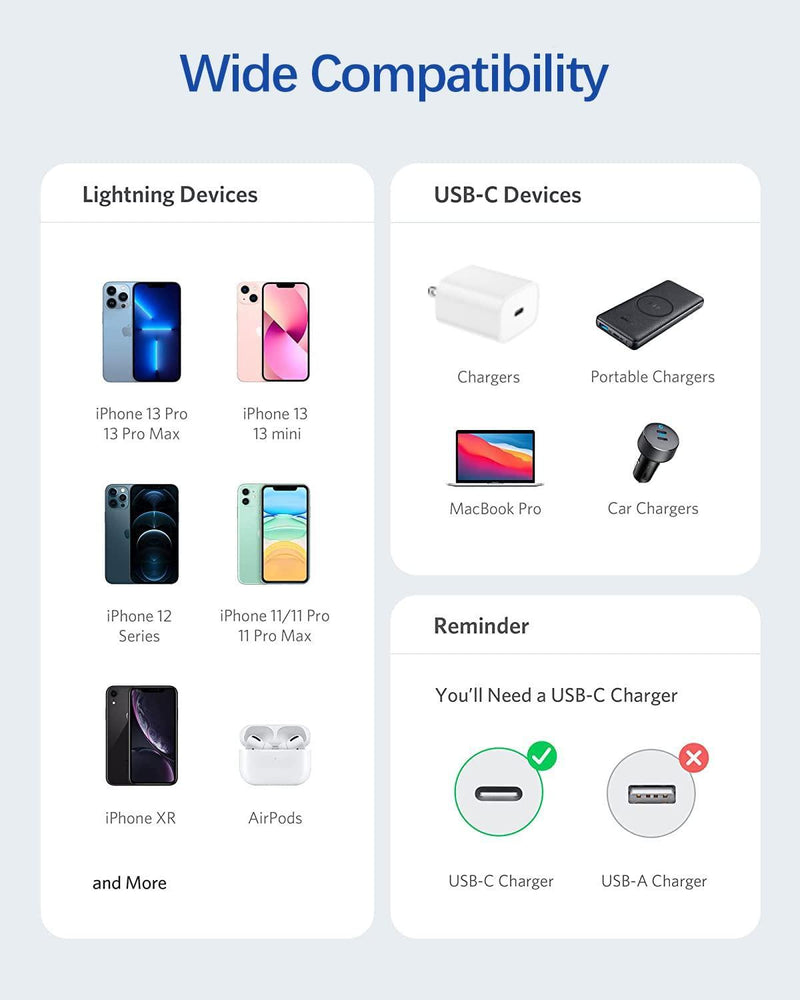 NÖRDIC Non MFI Lightning to USB C cable for iPhone, iPad and iPod white 50cm