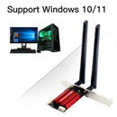 NÖRDIC PCIe AX210 WiFi Card, Tri-Band 6 GHz/5 GHz/2.4 GHz Internal Network Card, 5400 Mbps, PCIe, 8 dBi, Bluetooth 5.3 Adapter