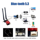 NÖRDIC PCIe AX210 WiFi Card, Tri-Band 6 GHz/5 GHz/2.4 GHz Internal Network Card, 5400 Mbps, PCIe, 8 dBi, Bluetooth 5.3 Adapter