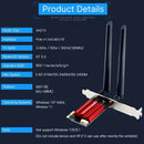 NÖRDIC PCIe AX210 WiFi Card, Tri-Band 6 GHz/5 GHz/2.4 GHz Internal Network Card, 5400 Mbps, PCIe, 8 dBi, Bluetooth 5.3 Adapter