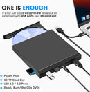 NÖRDIC Portable CD Burner and player and USB hub with SD/TD card reader