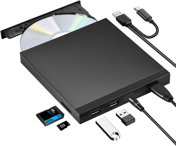 NÖRDIC Portable CD Burner and player and USB hub with SD/TD card reader
