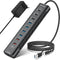 NÖRDIC Powered 10port  USB-C & A Hub, 10Gbps USB-C and USB-A Data Ports, 4 USB 3.0 Ports, 2 Fast Charging Ports and 20W USB-C PD Port individual switch