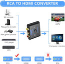 NÖRDIC RCA AV to HDMI Converter 16:9/4:3 1080P Mini Composite CVBS Video and Audio Converter with PAL and NTSC Support