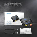 NÖRDIC RCA AV to HDMI Converter 16:9/4:3 1080P Mini Composite CVBS Video and Audio Converter with PAL and NTSC Support