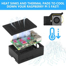 NÖRDIC Raspberry Pi 5 Case with Pi5-Official Active Cooler, Support PCIe M.2 NVMe SSD Shield Top, for Raspberry Pi 5 4GB/8GB