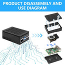 NÖRDIC Raspberry Pi 5 Case with Pi5-Official Active Cooler, Support PCIe M.2 NVMe SSD Shield Top, for Raspberry Pi 5 4GB/8GB