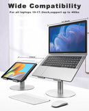 NÖRDIC Rotating aluminum laptop stand, adjustable height Ergonomic computer stand with 360 rotating,