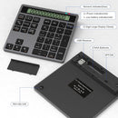 NÖRDIC Slim 34-key Bluetooth numeric keypad with display, 2-in-1 data entry + calculator for laptop, MacBook, Mac, Surface, PC and Chrome