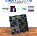 NÖRDIC Slim 34-key Bluetooth numeric keypad with display, 2-in-1 data entry + calculator for laptop, MacBook, Mac, Surface, PC and Chrome