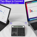 NÖRDIC Slim 34-key Bluetooth numeric keypad with display, 2-in-1 data entry + calculator for laptop, MacBook, Mac, Surface, PC and Chrome