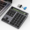 NÖRDIC Slim 34-key Bluetooth numeric keypad with display, 2-in-1 data entry + calculator for laptop, MacBook, Mac, Surface, PC and Chrome