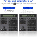 NÖRDIC Slim 34-key Bluetooth numeric keypad with display, 2-in-1 data entry + calculator for laptop, MacBook, Mac, Surface, PC and Chrome