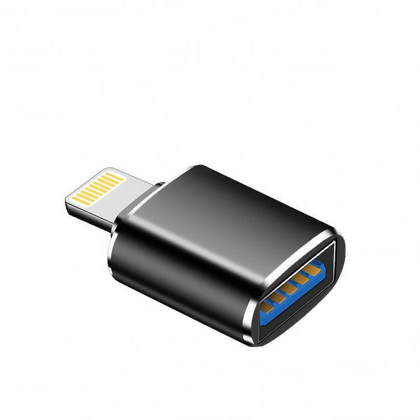 NÖRDIC USB3.0 OTG to Lightning Adapter (Non-MFIs) black support for iOS connect USB devices to the iPhone and iPad