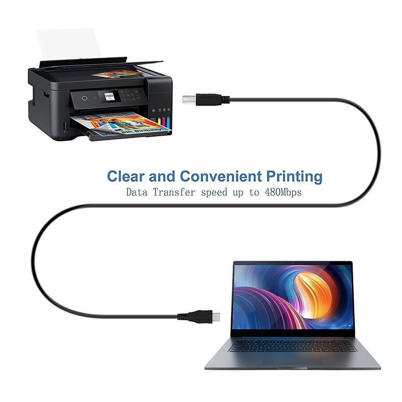 NÖRDIC USB 3.1 cable USB C to USB B 5Gbps 2m USB printer cable