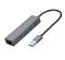 NÖRDIC USB3.1 to Ethernet Giga network adapter with 3xUSB3.1 hub, Space Gray Aluminum