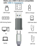 NÖRDIC USB3.2 Gen2 USB-C to USB-A adapter 10Gbps metal space gray