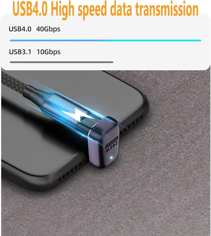 NÖRDIC USB4 angled adapter male to female 40G 8K60Hz PD100W