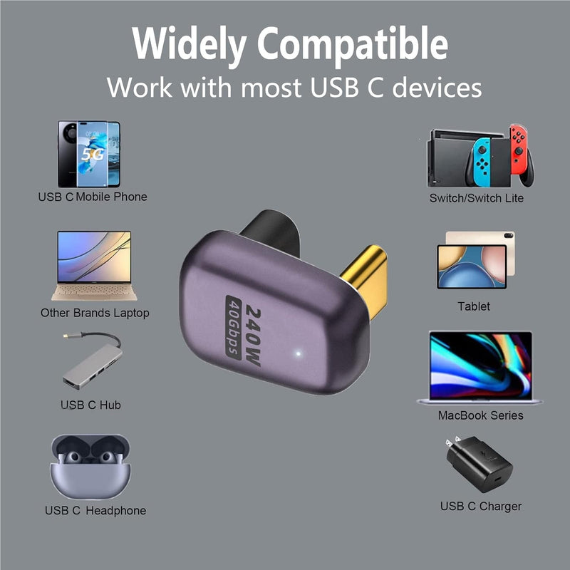 NÖRDIC USB4 angled adapter male to female 40G 8K60Hz PD100W