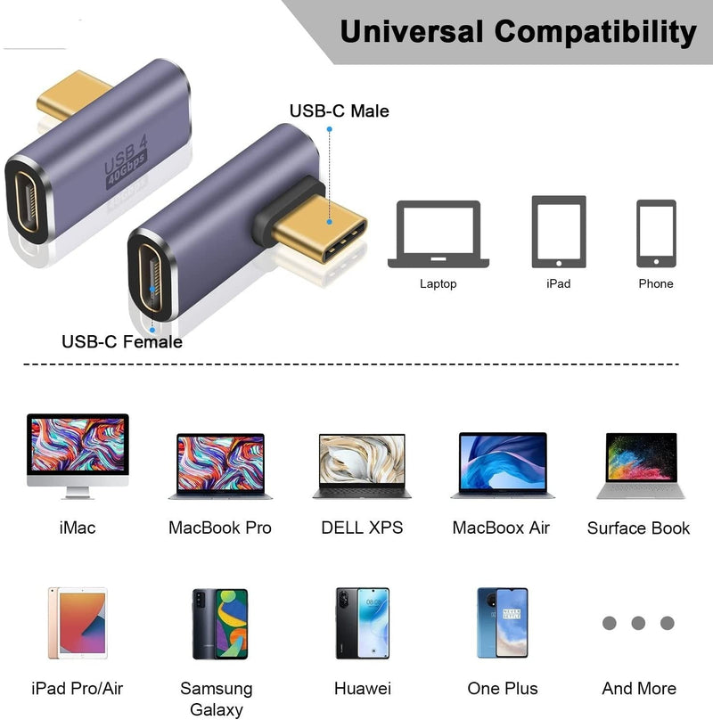NÖRDIC USB4 angled adapter male to female 40G 8K60Hz PD100W