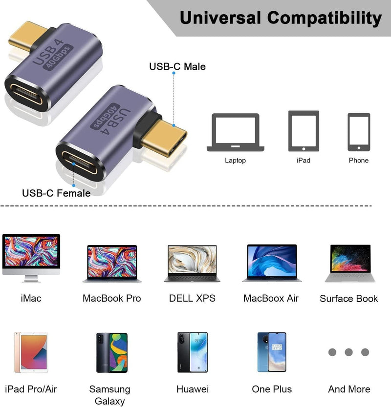 NÖRDIC USB4 angled adapter male to female 40G 8K60Hz PD100W
