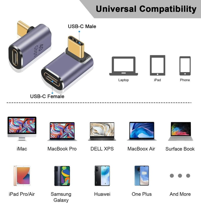 NÖRDIC USB4 angled adapter male to female 40G 8K60Hz PD240W