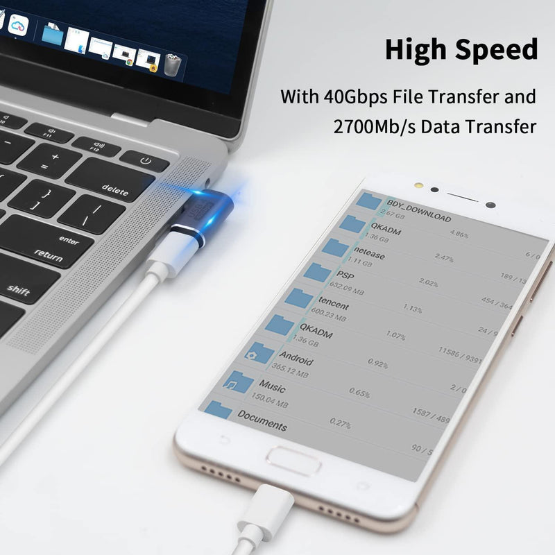 NÖRDIC USB4 angled adapter male to female 40G 8K60Hz PD100W